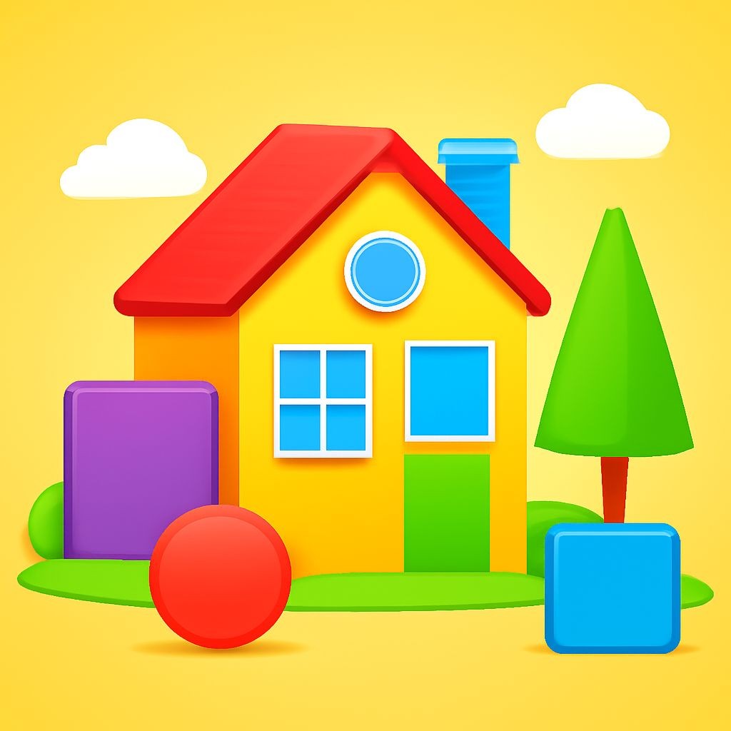 Слайд 8 «Game: Find the shapes in the house!» — иллюстрация к презентации «Magic Shapes» по английскому языку для 3 класса