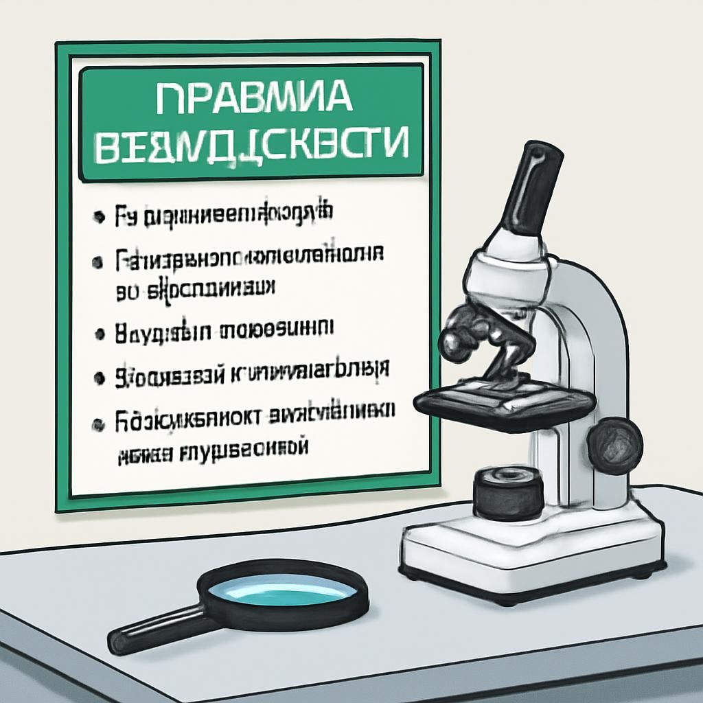 Слайд 8 «Правила работы в кабинете» — иллюстрация к презентации «Биология — наука о жизни» по биологии для 5 класса