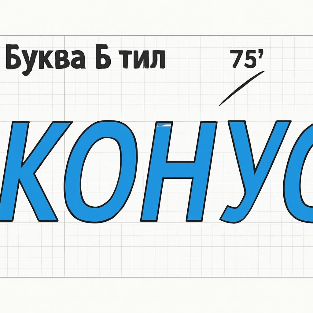 Образец чертежного шрифта типа Б с буквами К, О, Н, У, С