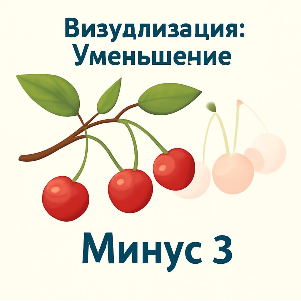 Слайд 8 «Визуализация: Уменьшение» — иллюстрация к презентации «Увеличиваем и уменьшаем числа» по математике для 2 класса