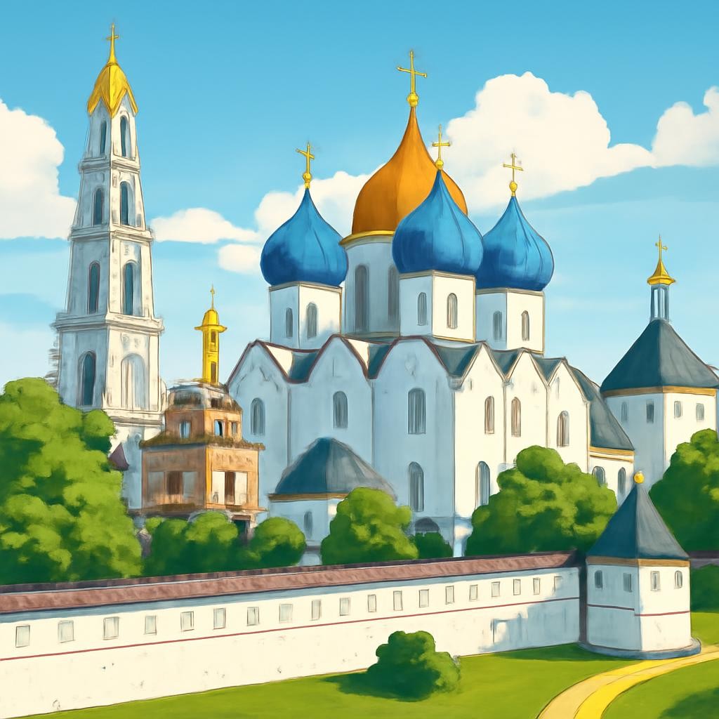 Слайд 22 «Троице-Сергиева Лавра — духовный центр» — иллюстрация к презентации «Жанры древнерусской литературы» по литературе для 8 класса