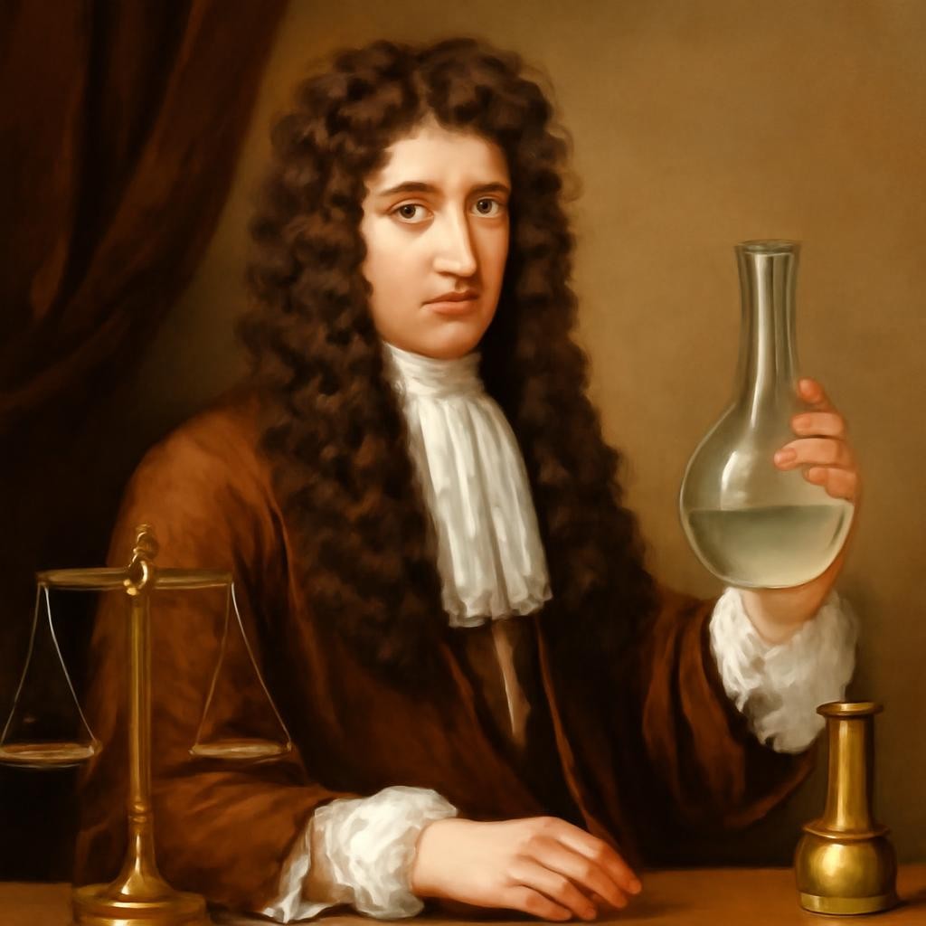 Слайд 14 «Роберт Бойль (1627–1691)» — иллюстрация к презентации «В стране чудесной химии» по химии для 7 класса