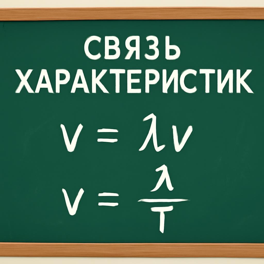 Слайд 6 «Связь характеристик» — иллюстрация к презентации «Длина волны и скорость её распространения» по физике для 9 класса