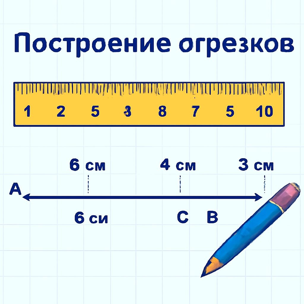 Слайд 20 «Построение отрезков» — иллюстрация к презентации «Математический квиз» по математике для 5 класса