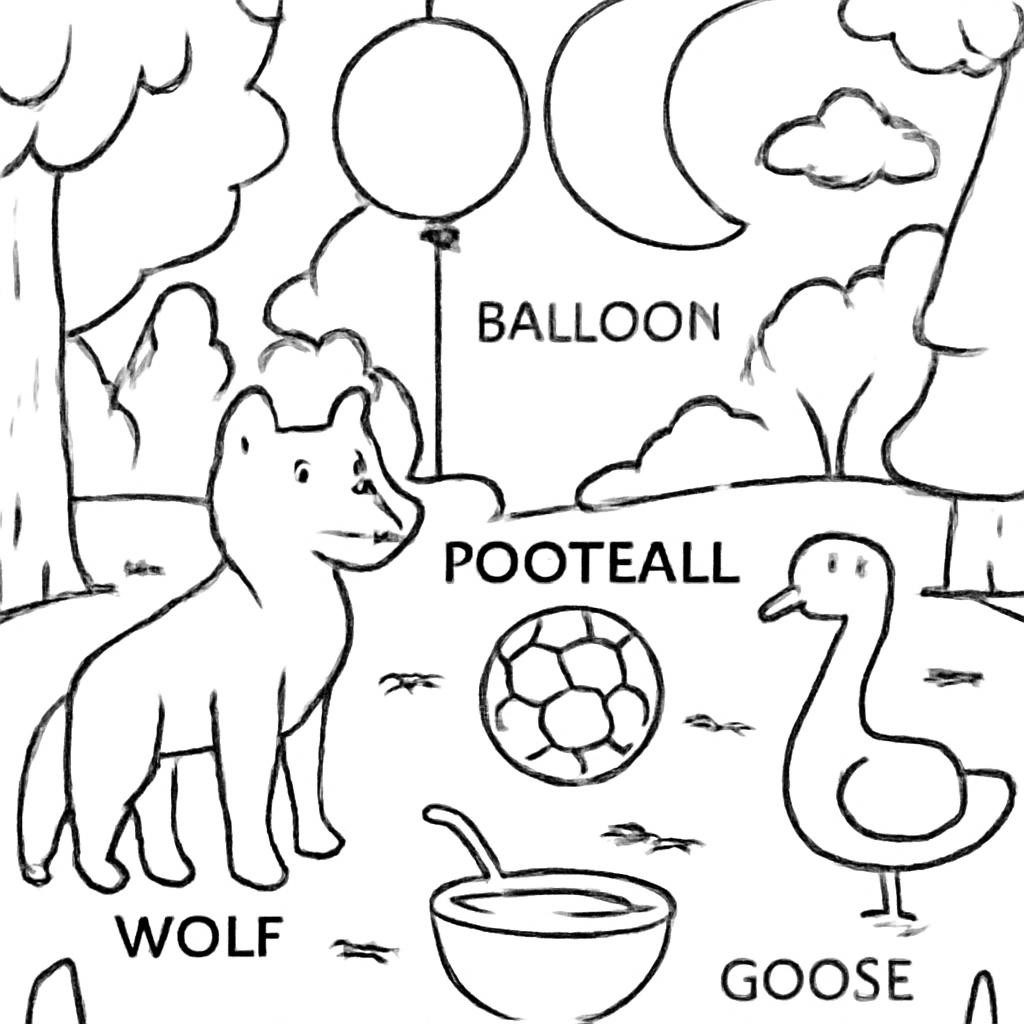 Forest scene coloring page