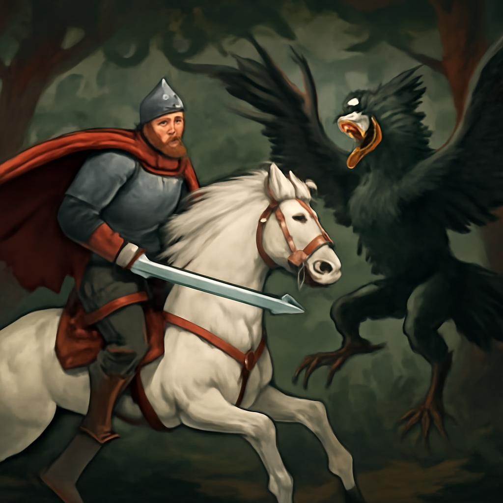 Слайд 6 «Подвиг Ильи Муромца» — иллюстрация к презентации «Былины: герои и гусляры Древней Руси» по литературе для 6 класса