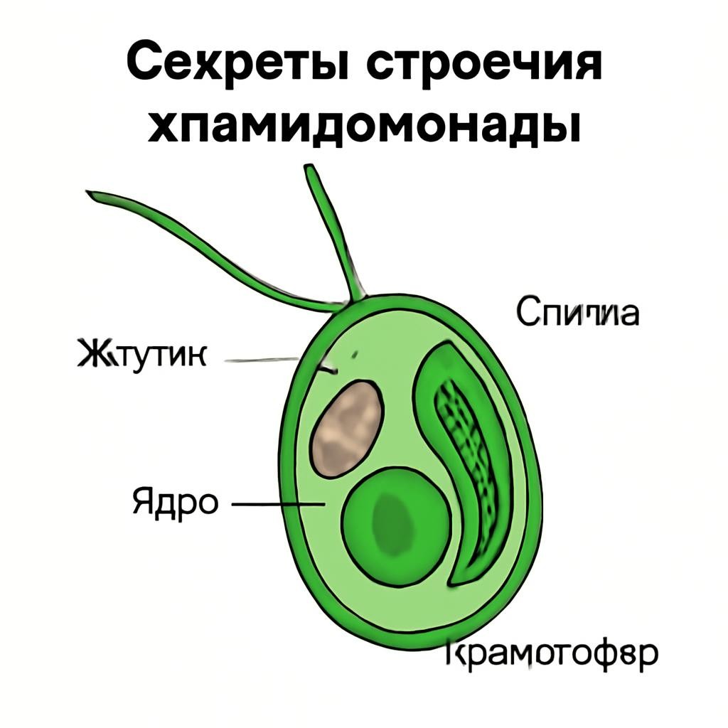 Слайд 9 «Секреты строения хламидомонады» — иллюстрация к презентации «Низшие растения: мир водорослей» по биологии для 7 класса