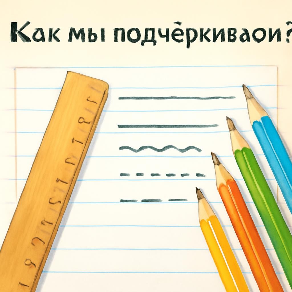 Слайд 7 «Как мы подчёркиваем?» — иллюстрация к презентации «Части речи и члены предложения» по русскому языку для 4 класса