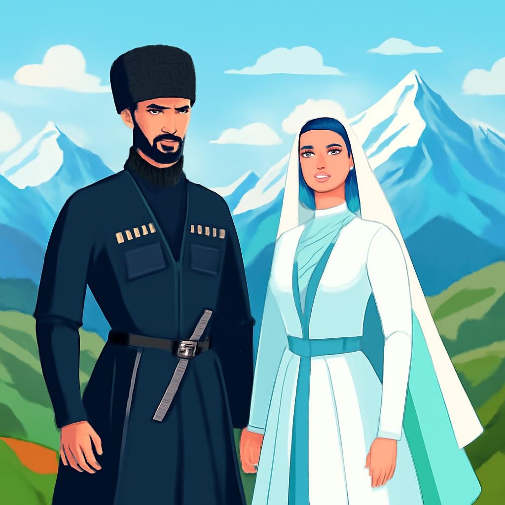 Слайд 7 «Народы Кавказа» — иллюстрация к презентации «Народов дружная семья» по окружающему миру для 1 класса
