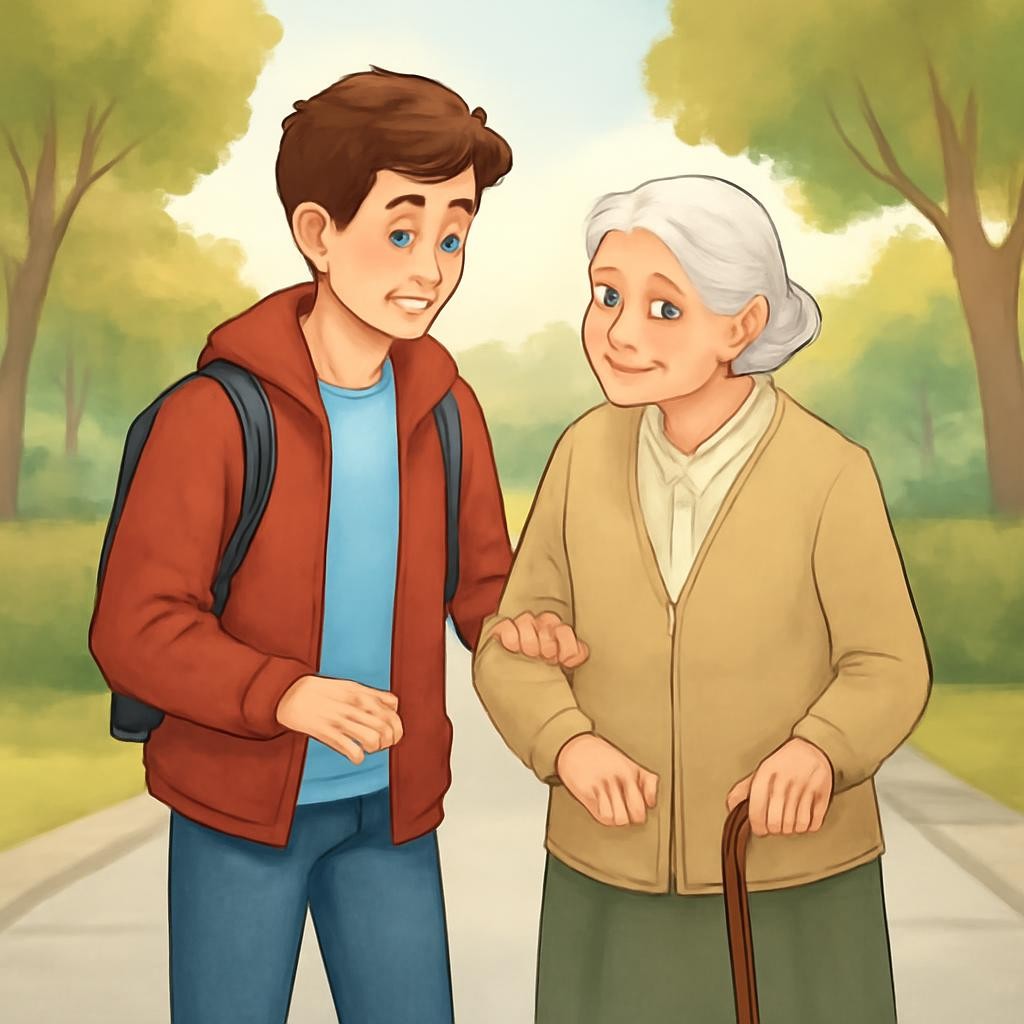 Слайд 10 «Caring for Each Other» — иллюстрация к презентации «Family and Home Life» по английскому языку для 7 класса