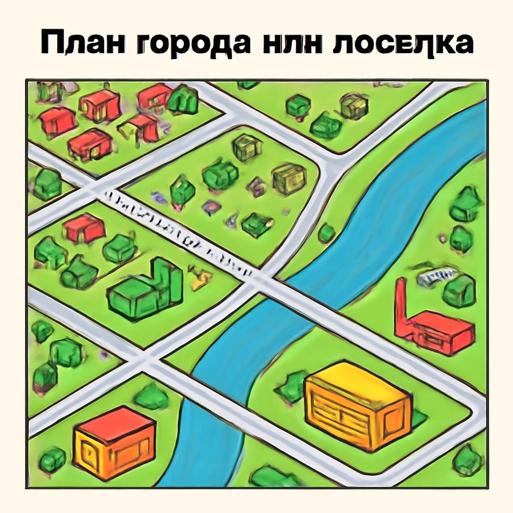 Слайд 9 «План города или посёлка» — иллюстрация к презентации «Какие бывают планы?» по окружающему миру для 3 класса