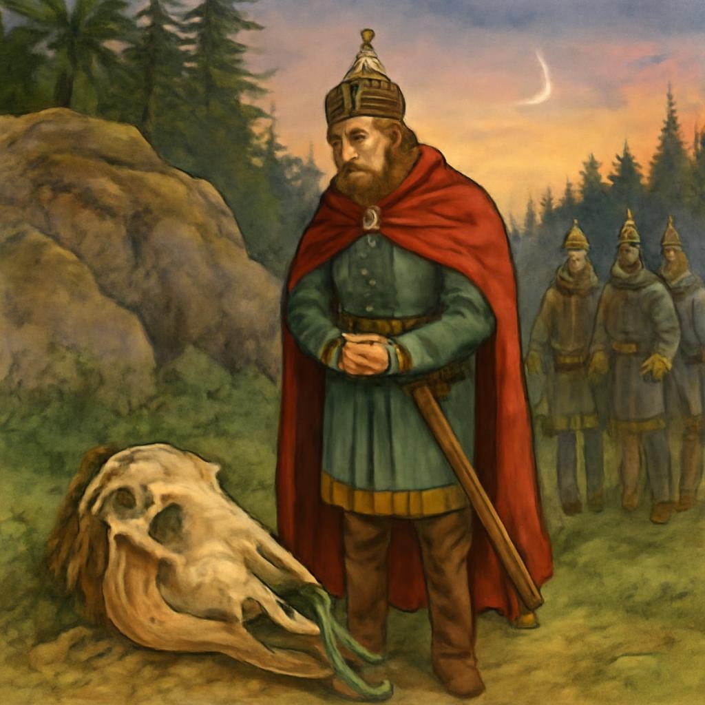 Князь Олег у останков коня