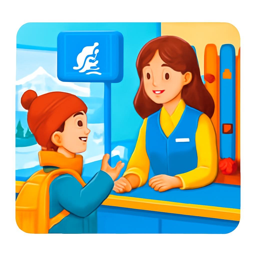 Слайд 8 «Role-play: Ski resort» — иллюстрация к презентации «At the Ski Resort» по английскому языку для 3 класса
