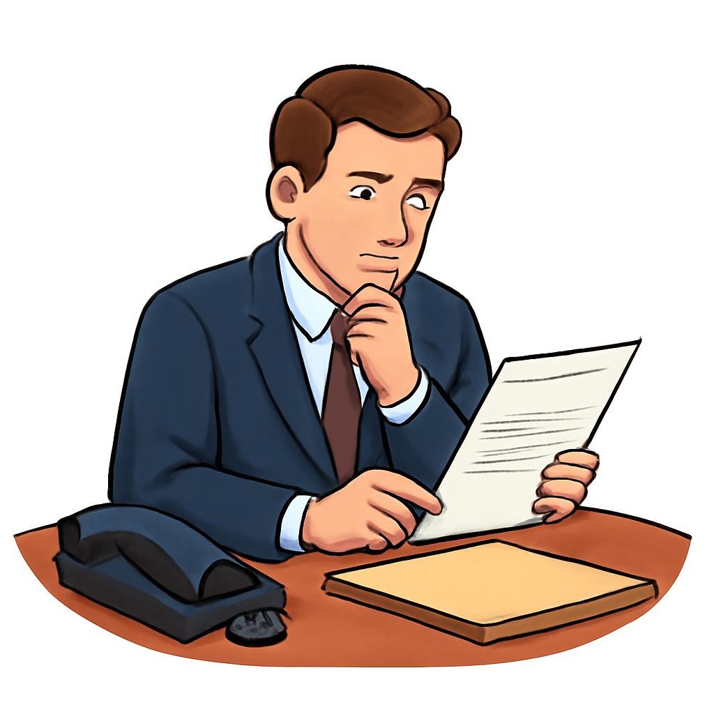 Юрист работает с документами в кабинете