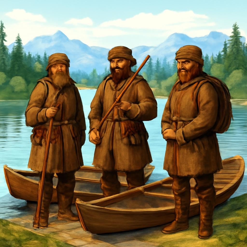 Слайд 10 «Русские первопроходцы» — иллюстрация к презентации «Территория России: освоение, расширение и изменение границ» по географии для 8 класса
