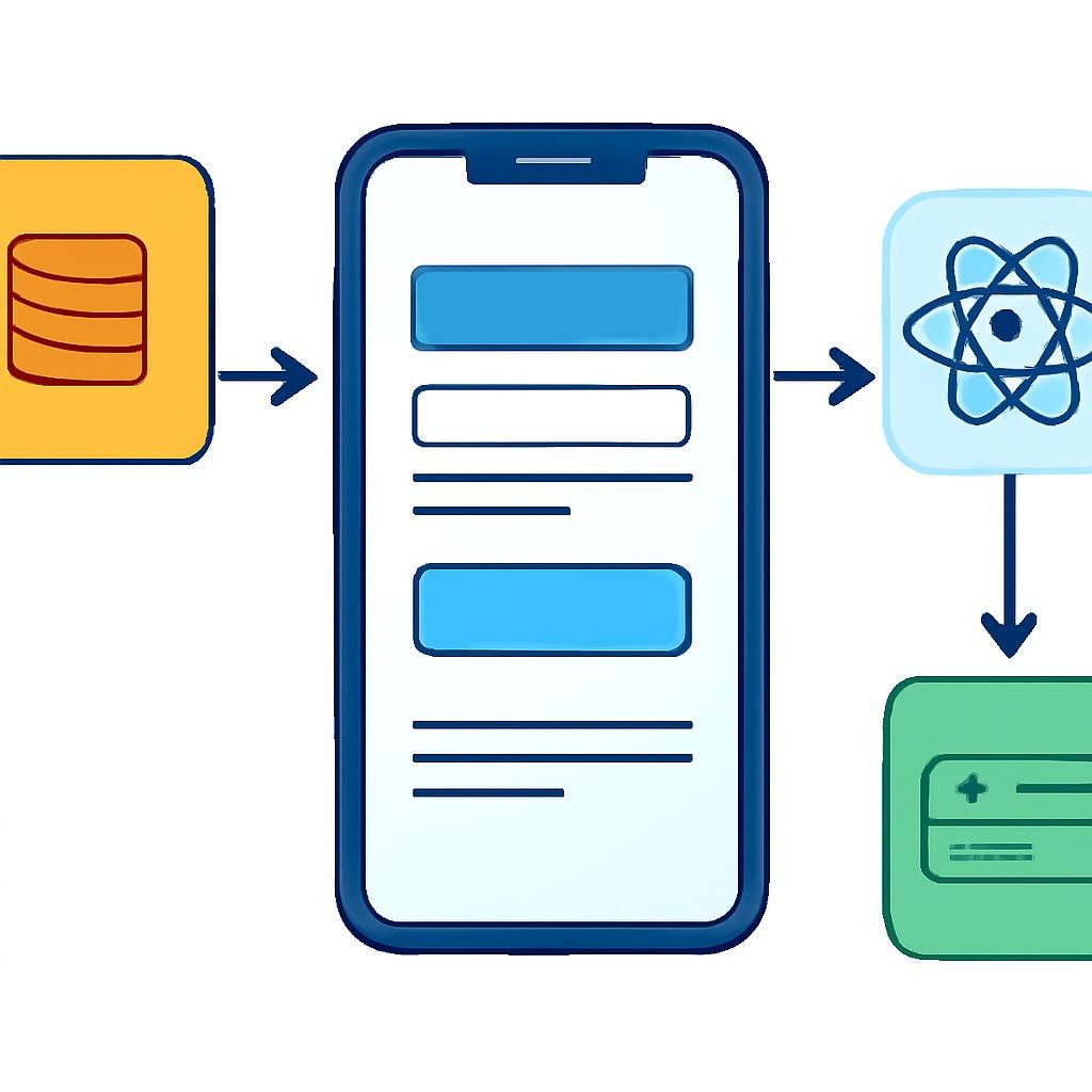 Слайд 7 «Путь данных в приложении» — иллюстрация к презентации «React Native» по информатике для 11 класса