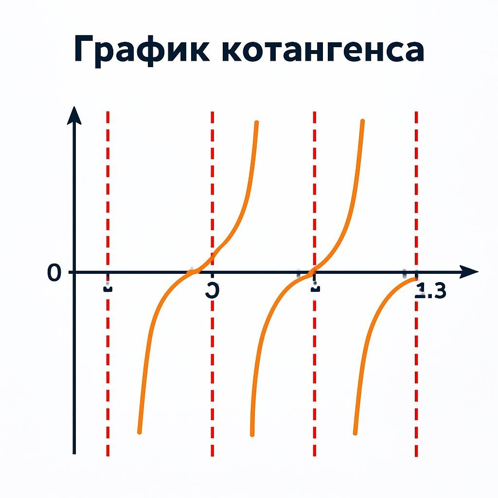 Слайд 12 «График котангенса» — иллюстрация к презентации «Тригонометрические функции» по алгебре для 11 класса