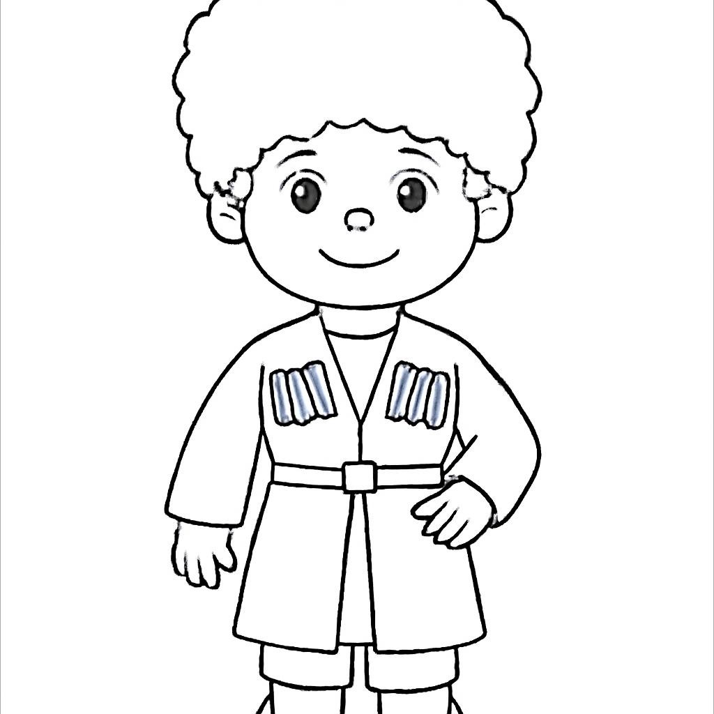 Контурный рисунок кубанского казака