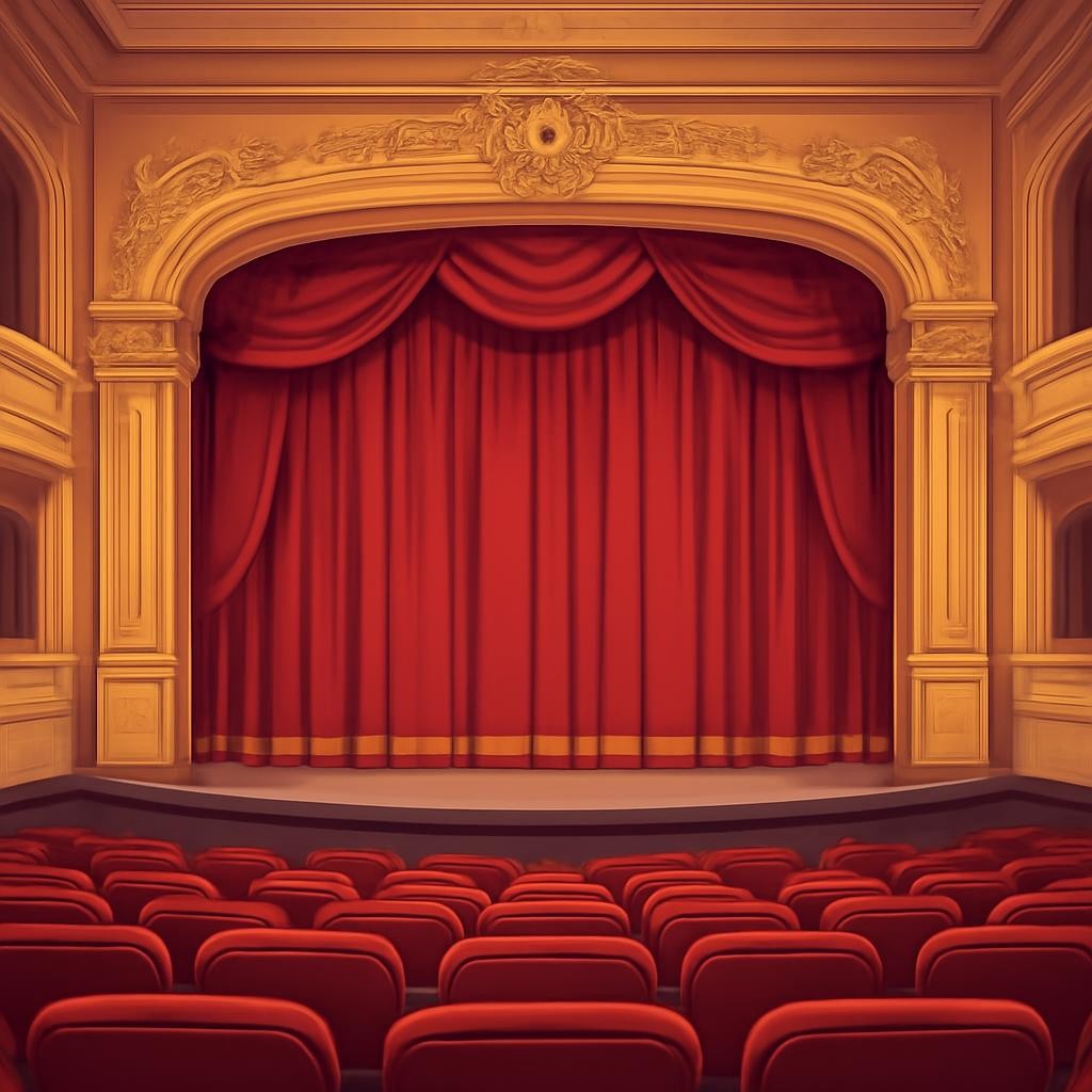 Слайд 8 «Theatre» — иллюстрация к презентации «Places in the City» по английскому языку для 5 класса