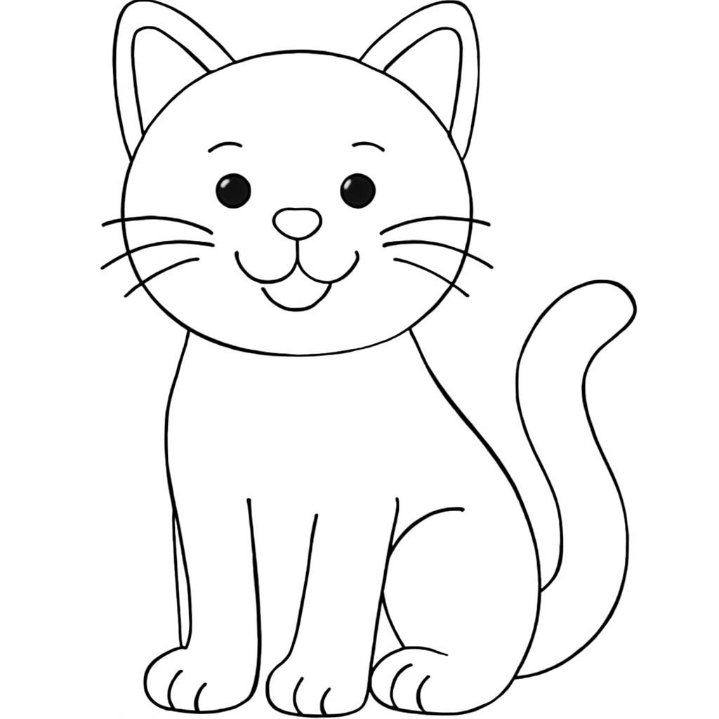 Контурный рисунок кота