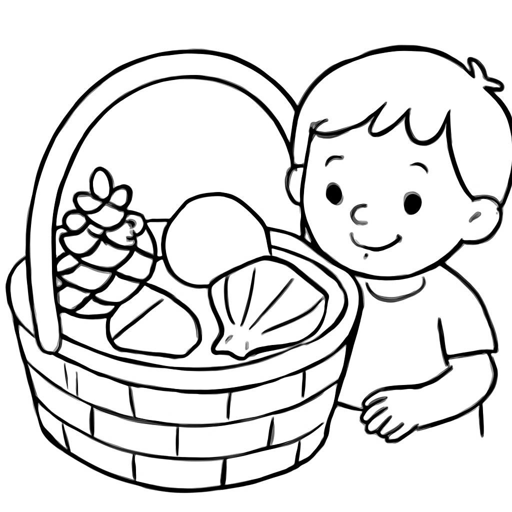 Контурный рисунок природных материалов