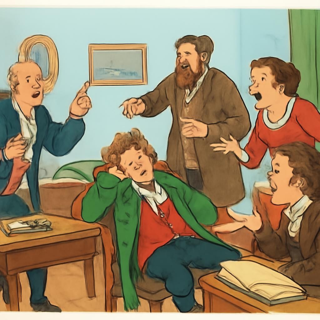 Слайд 15 «Ключевая сцена. Уроки Митрофана» — иллюстрация к презентации «Комедия «Недоросль»» по литературе для 6 класса