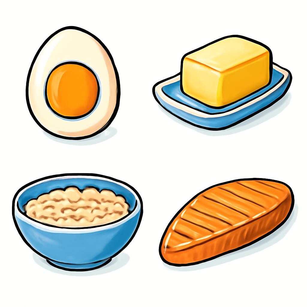Четыре продукта в сетке 2×2