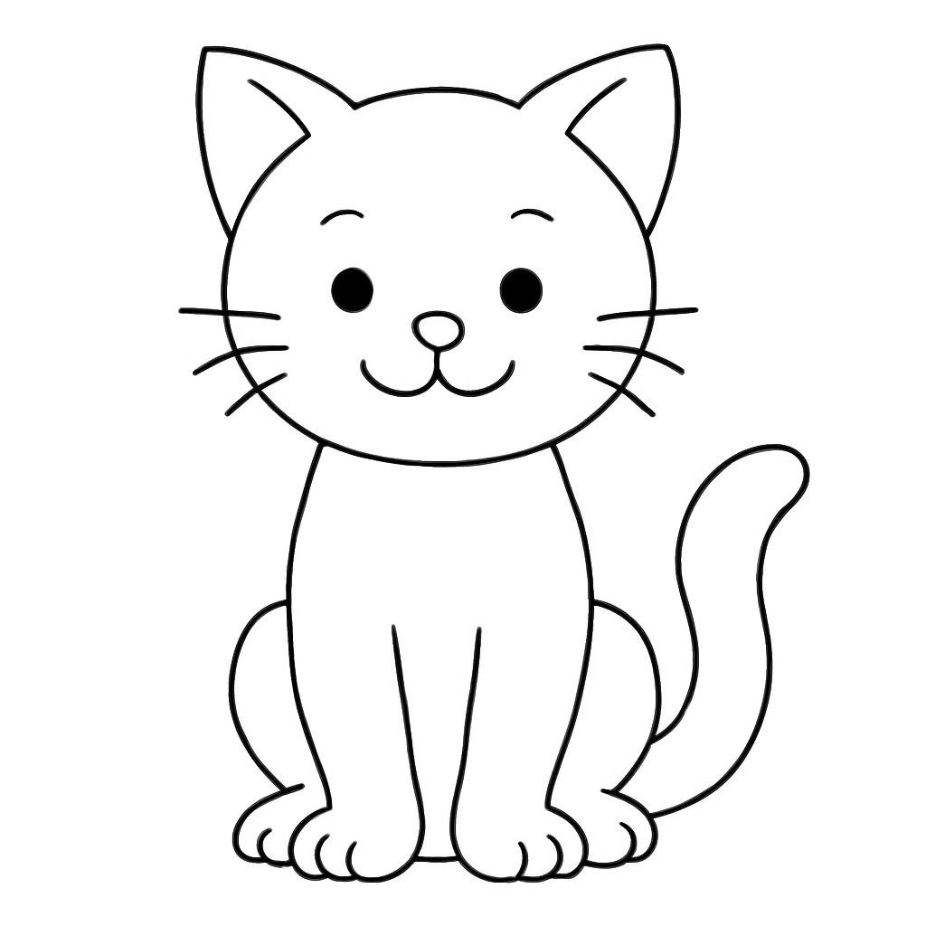 Контурное изображение кота