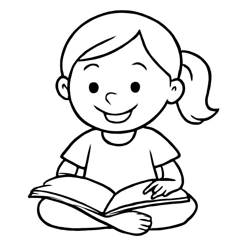 Девочка читает книгу