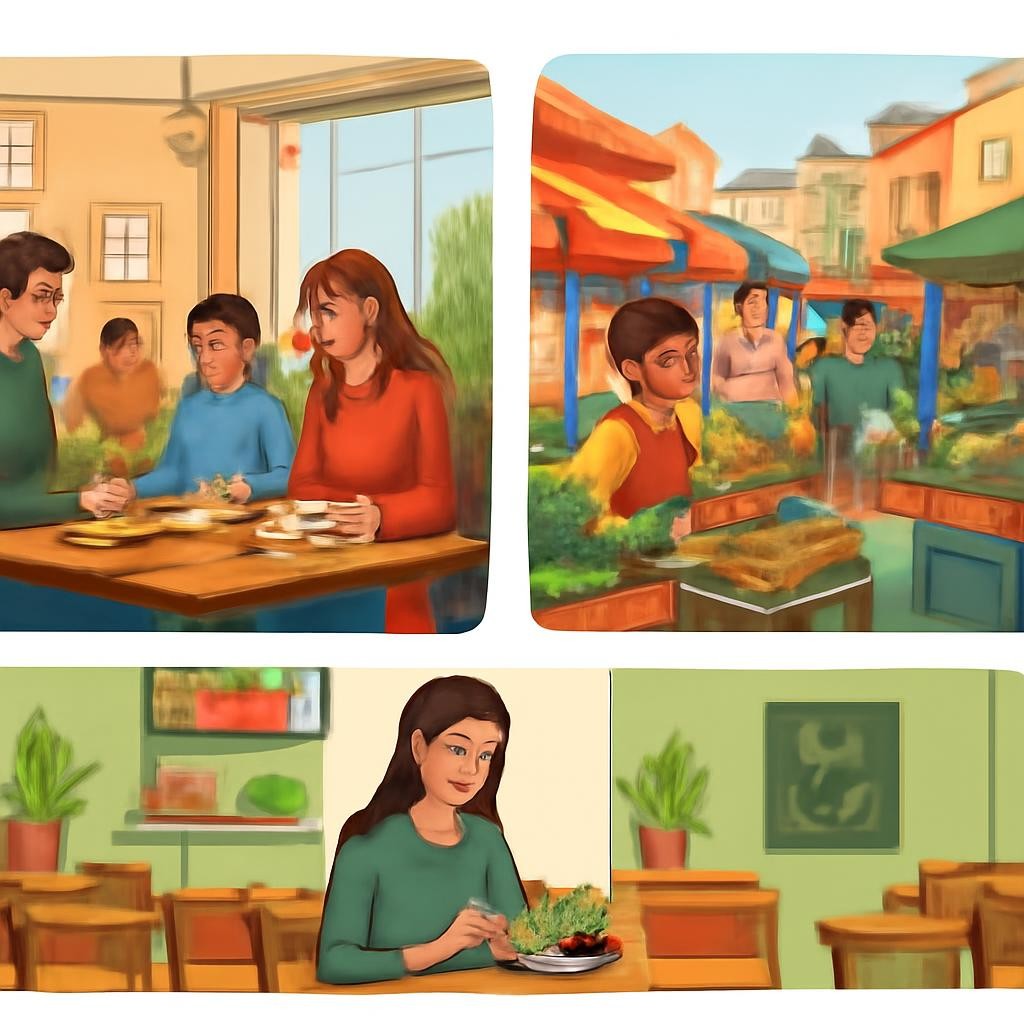 Слайд 6 «Visual challenge: choose the best place» — иллюстрация к презентации «Food and Places to Eat» по английскому языку для 11 класса