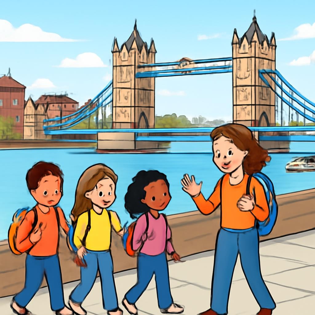 Слайд 7 «A walk along the Thames» — иллюстрация к презентации «London» по английскому языку для 4 класса