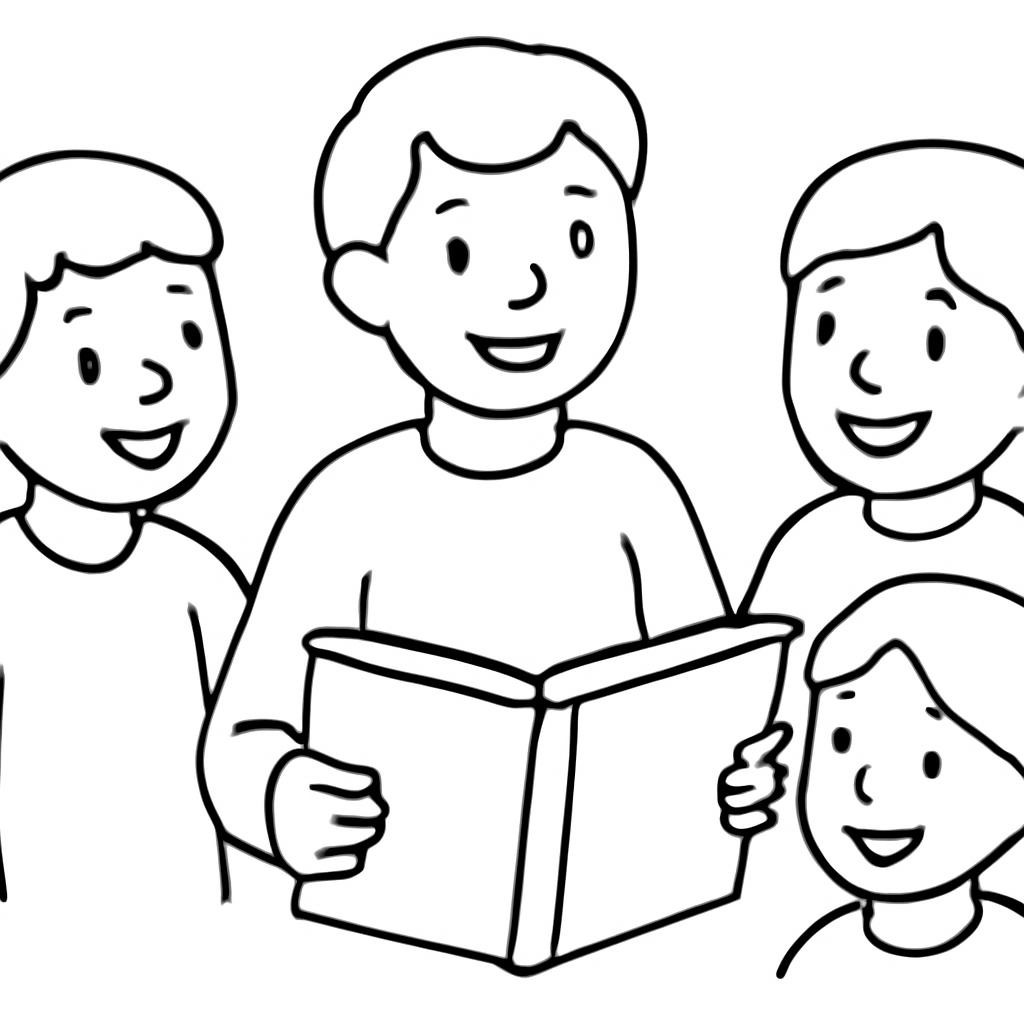 Ребёнок рассказывает одноклассникам о прочитанной книге.