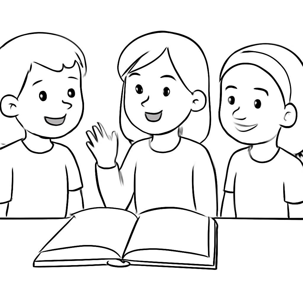 Дети слушают рассказ одноклассника о книге.