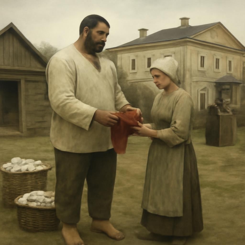 Слайд 13 «Герасим и Татьяна» — иллюстрация к презентации «И. С. Тургенев. «Му-му»» по литературе для 5 класса
