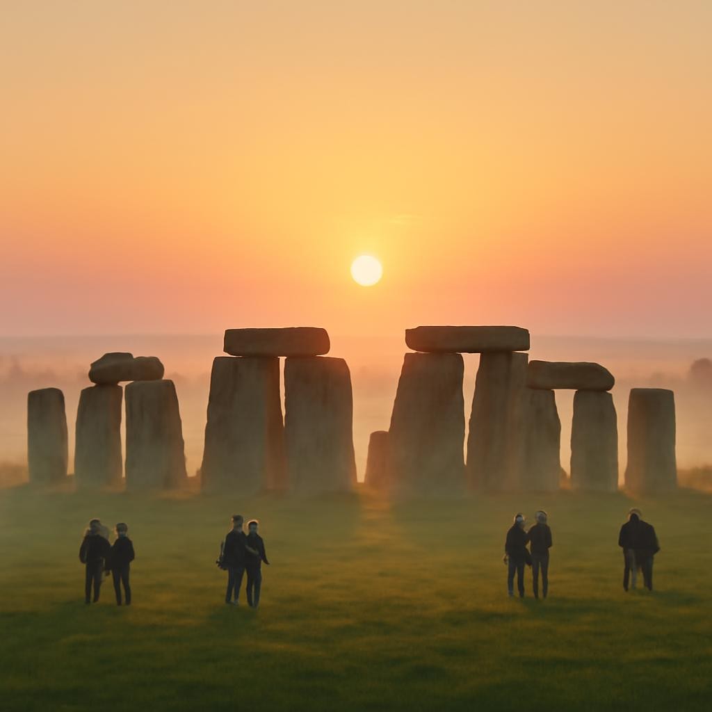 Слайд 9 «Stonehenge: a mysterious monument» — иллюстрация к презентации «Landmarks of the British Isles» по английскому языку для 7 класса