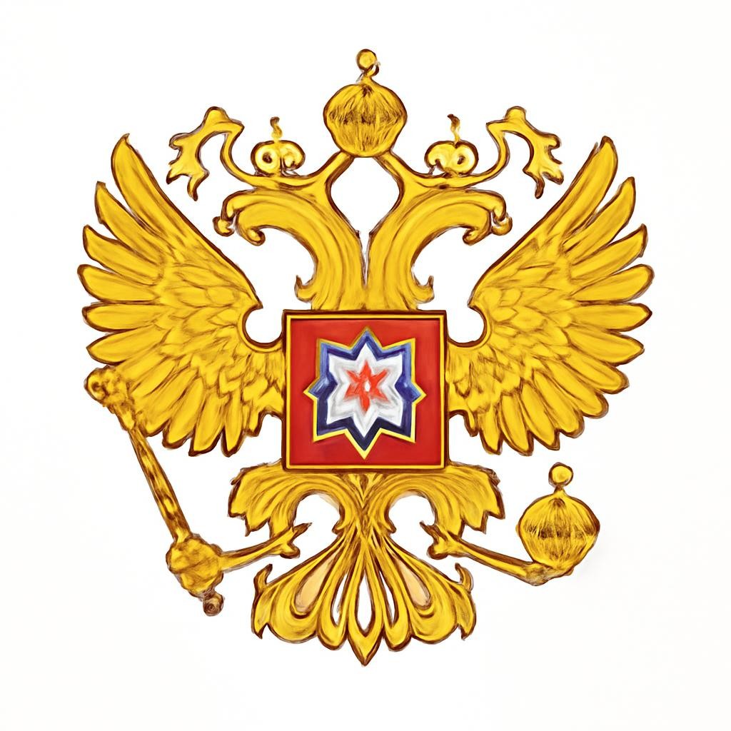 Изображение Государственного герба России с основными элементами