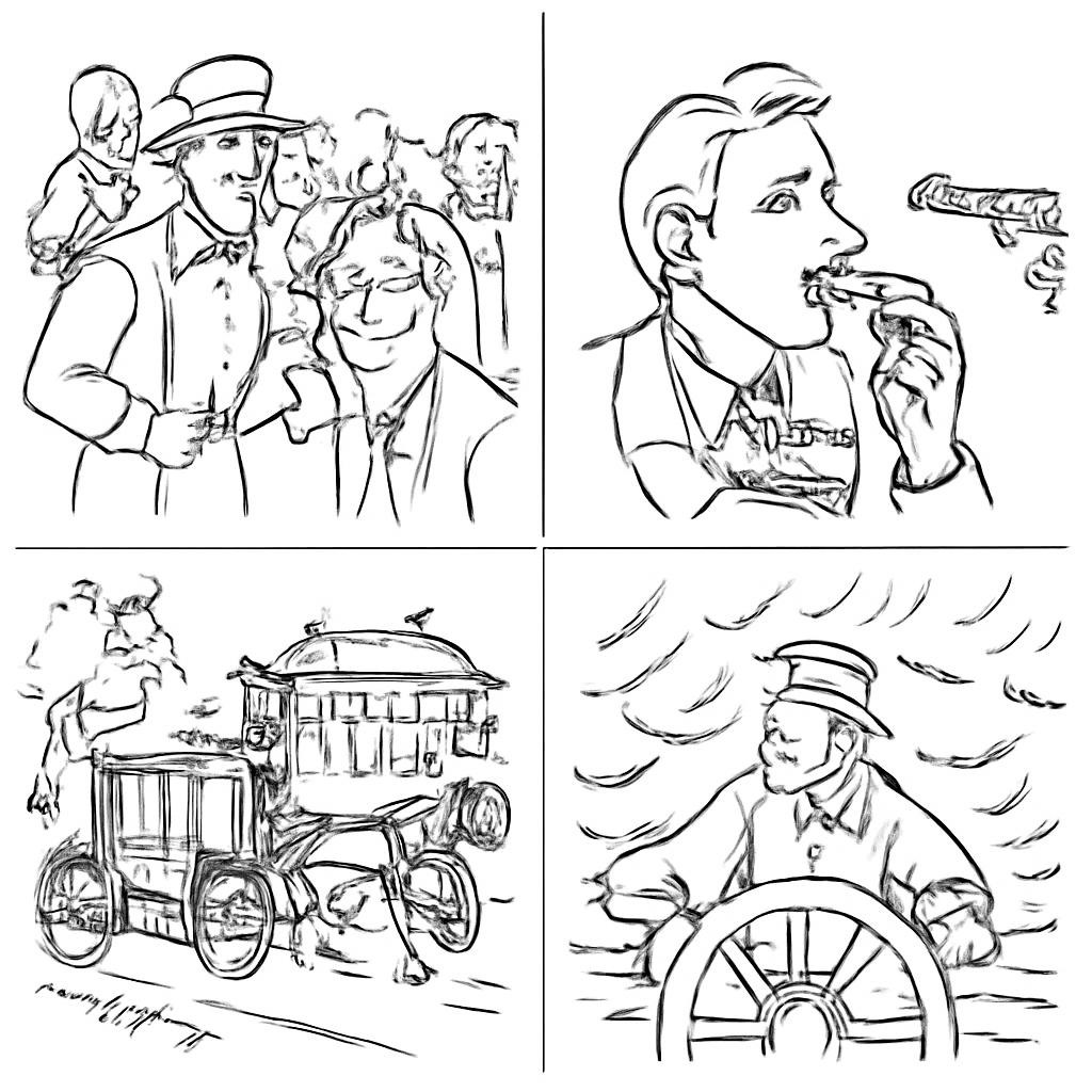 Сетка из четырёх контурных сцен