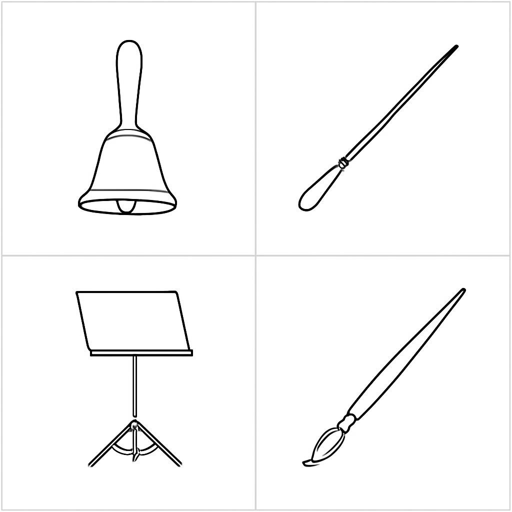 Сетка из четырёх предметов для занятий