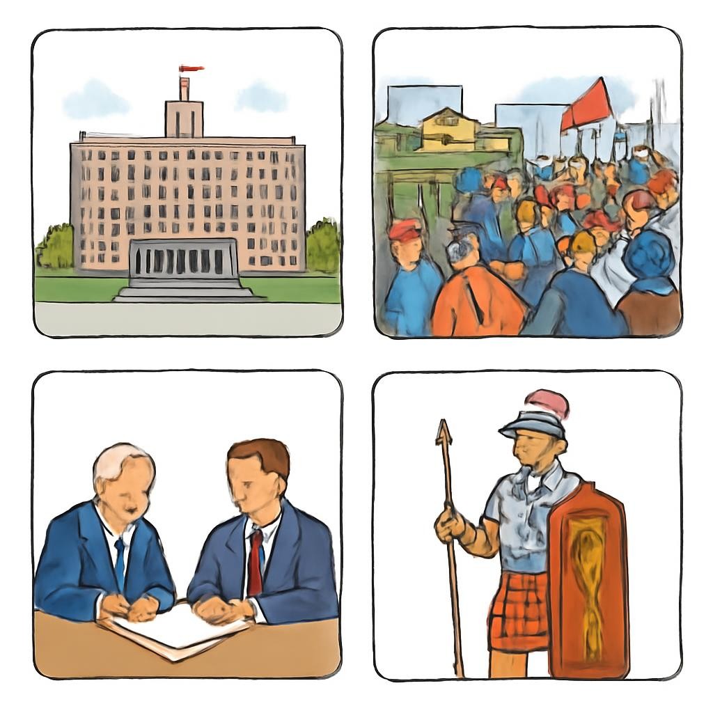 Четыре сцены, связанные с историей 1991 года