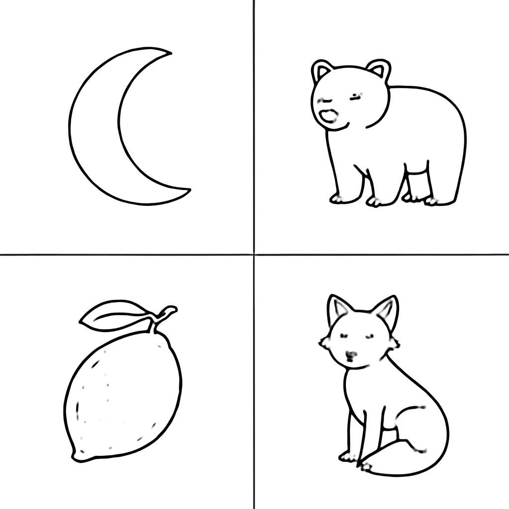 Сетка из четырёх контурных изображений