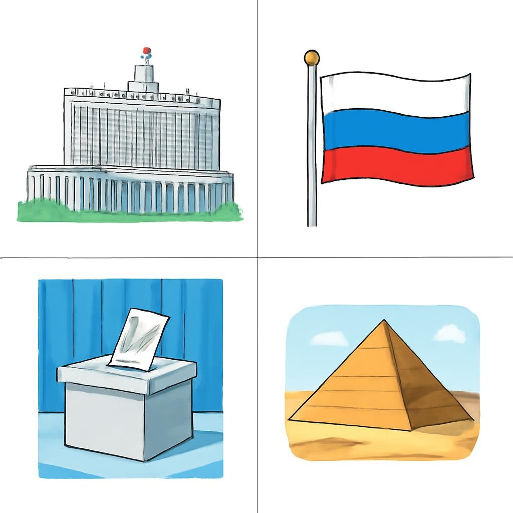 Четыре исторических объекта в сетке 2×2