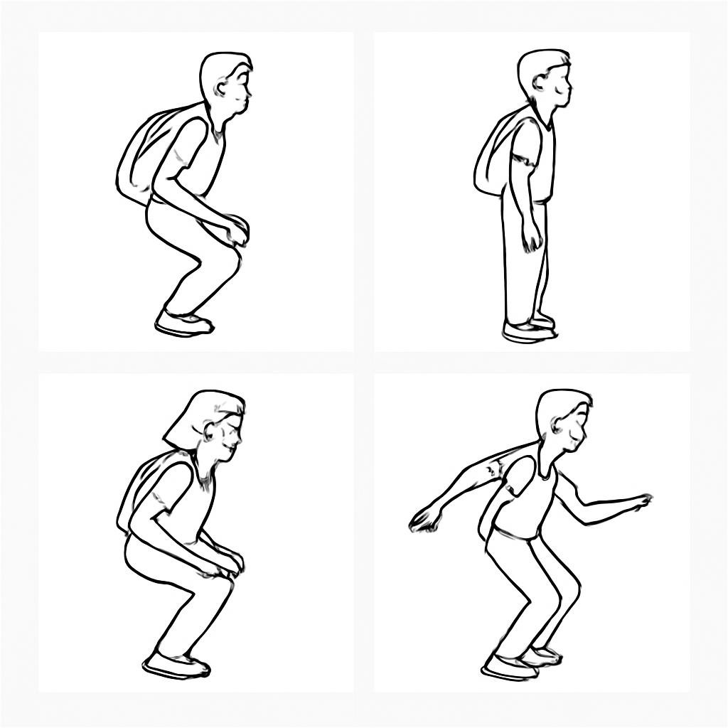 Четыре контурных изображения приземления