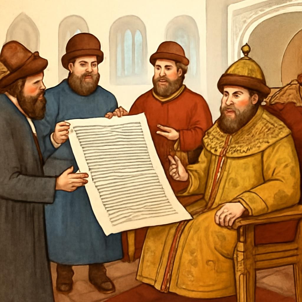 Представление рукописного свода законов царю