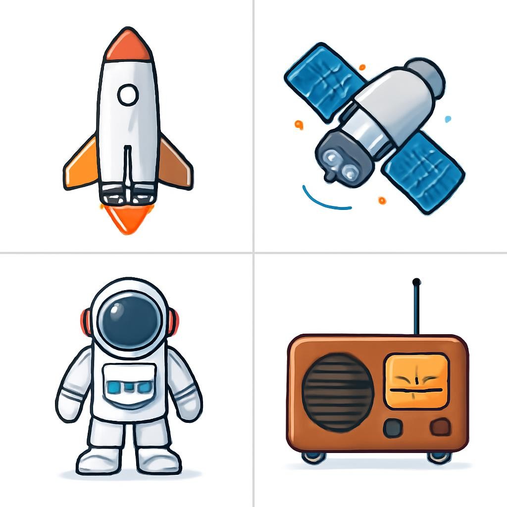 Four space technology objects