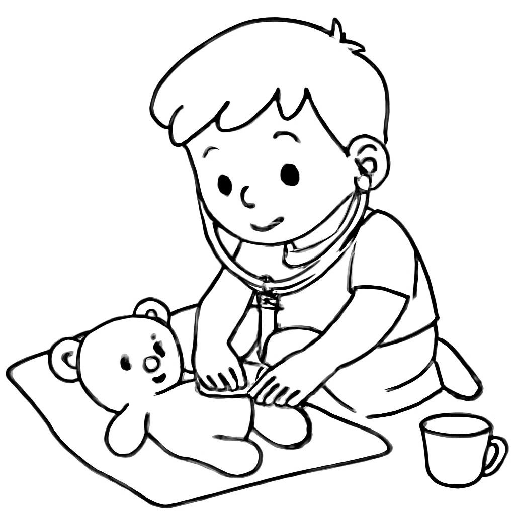 Сцена детской игры в доктора
