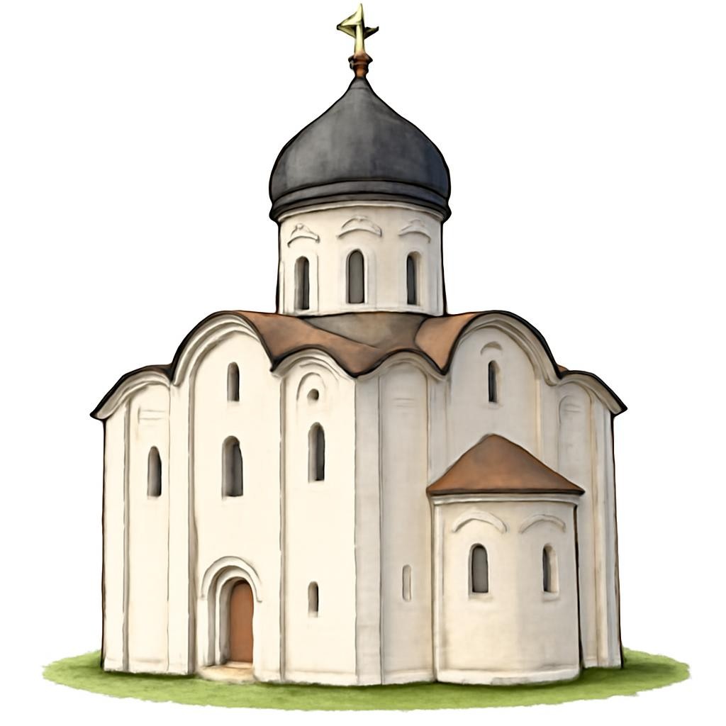 Схематичное изображение древнерусского храма