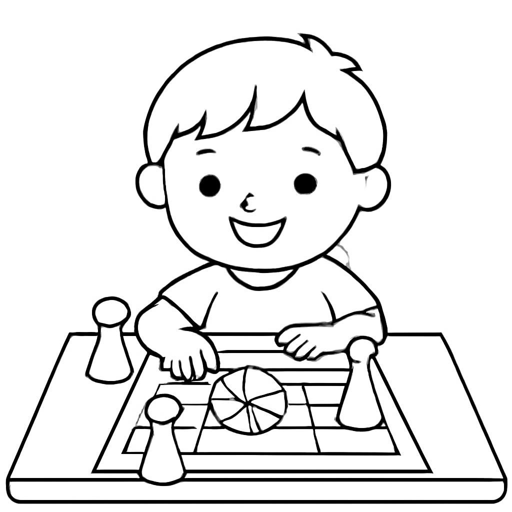 Контурная иллюстрация настольной игры с игровым полем