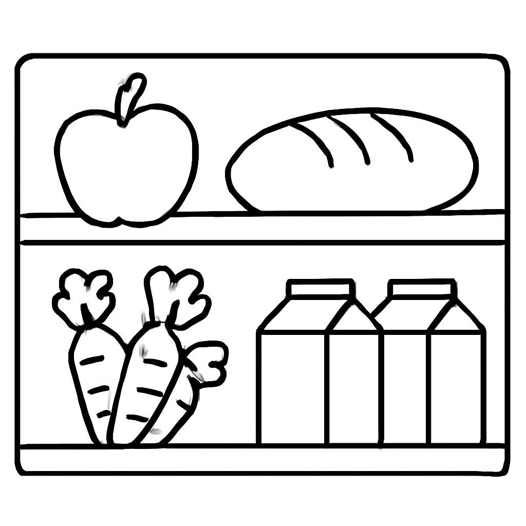 Контурные продукты на полке