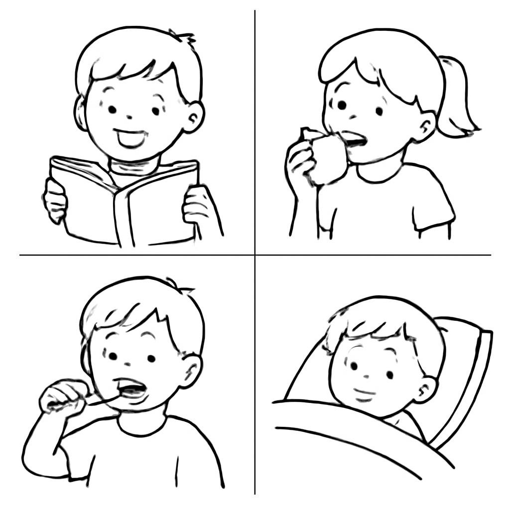 Four daily activities for matching