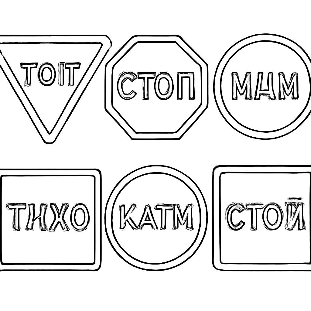 Дорожные знаки со словами
